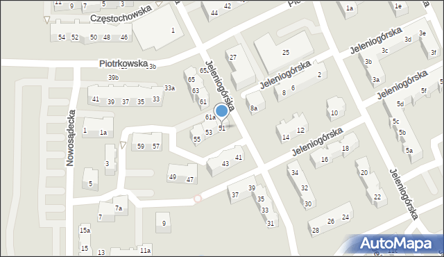 Gdańsk, Jeleniogórska, 51, mapa Gdańska