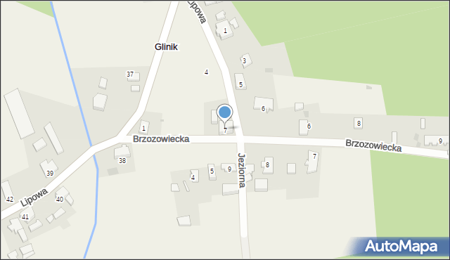Glinik, Jeziorna, 7, mapa Glinik