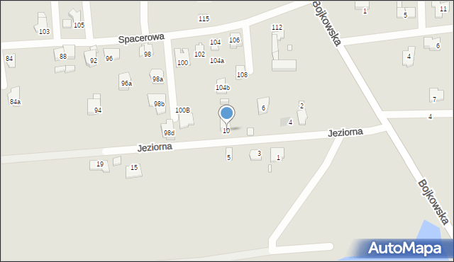 Gliwice, Jeziorna, 10, mapa Gliwic