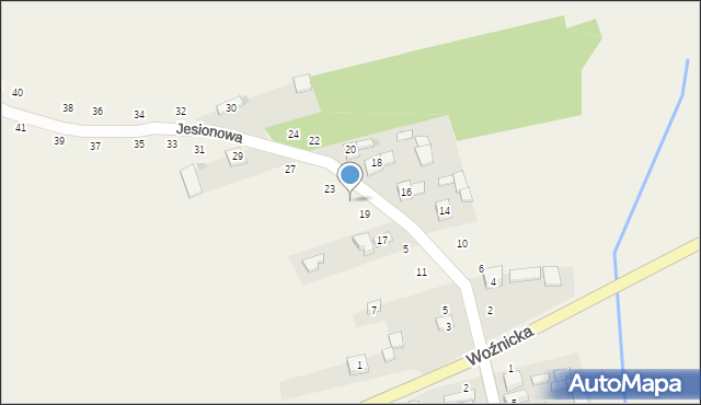 Gniazdów, Jesionowa, 21, mapa Gniazdów