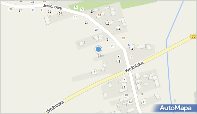 Gniazdów, Jesionowa, 7, mapa Gniazdów