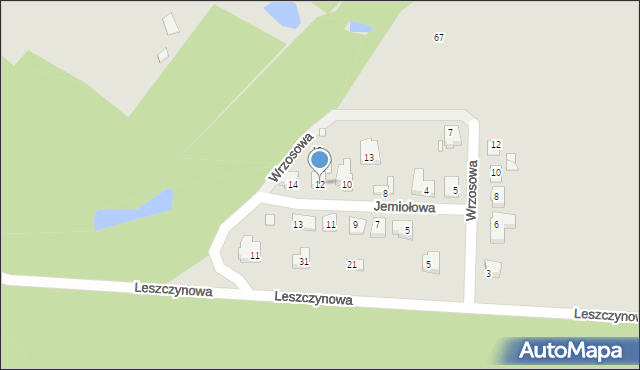 Gniezno, Jemiołowa, 12, mapa Gniezna