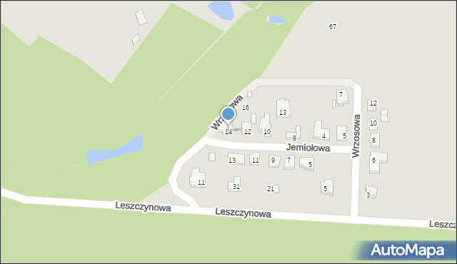 Gniezno, Jemiołowa, 14, mapa Gniezna