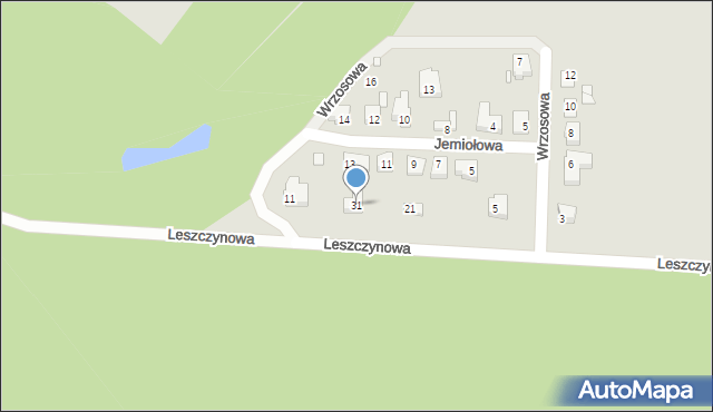 Gniezno, Jemiołowa, 31, mapa Gniezna