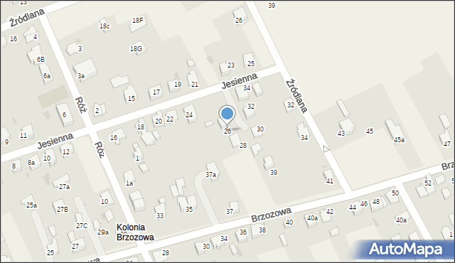 Goczałkowice-Zdrój, Jesienna, 26, mapa Goczałkowice-Zdrój