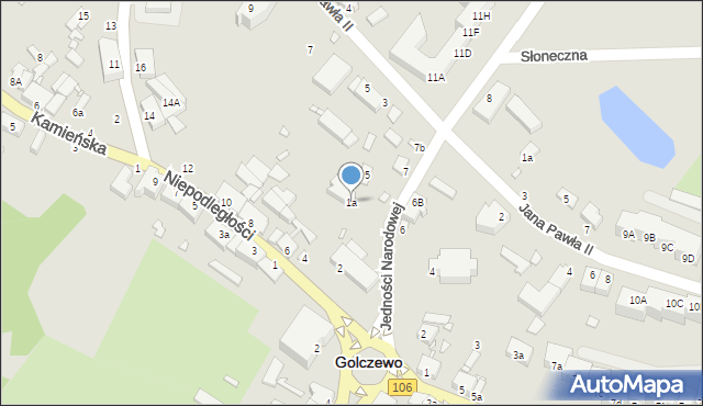 Golczewo, Jedności Narodowej, 1a, mapa Golczewo