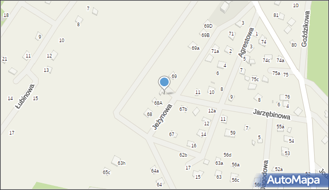 Goreń Duży, Jeżynowa, 68B, mapa Goreń Duży