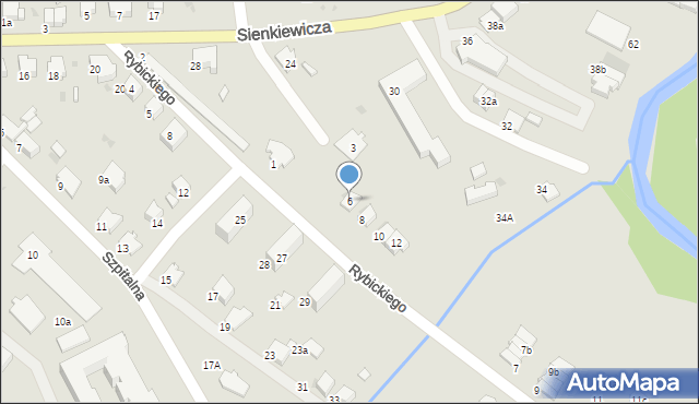 Gorlice, Jezierskiego Stanisława, dr., 6, mapa Gorlic