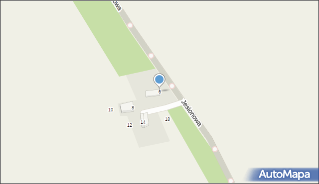 Grabiny-Zameczek, Jesionowa, 6, mapa Grabiny-Zameczek