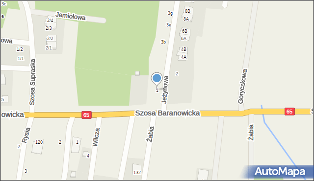 Grabówka, Jeżynowa, 1, mapa Grabówka