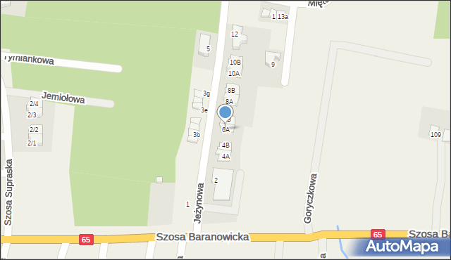 Grabówka, Jeżynowa, 6A, mapa Grabówka