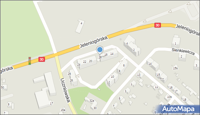 Gryfów Śląski, Jeleniogórska, 18, mapa Gryfów Śląski