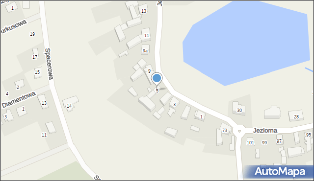 Grzędzice, Jeziorna, 5, mapa Grzędzice