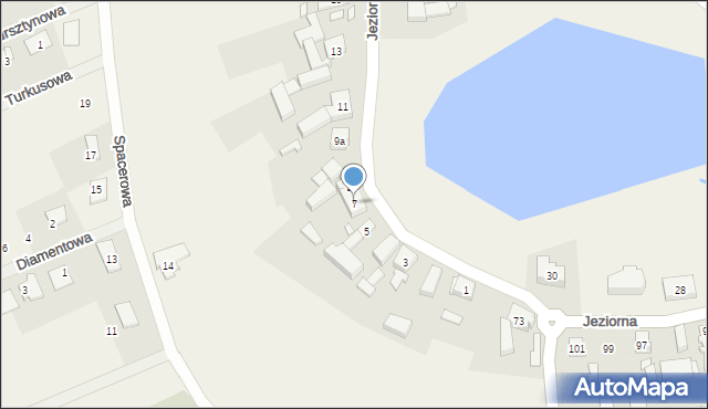 Grzędzice, Jeziorna, 7, mapa Grzędzice