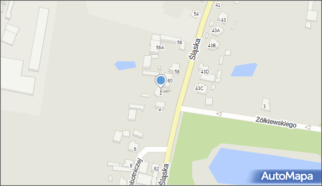 Gubin, Jedności Robotniczej, 2, mapa Gubin