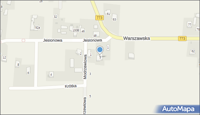 Iwanowice Dworskie, Jesionowa, 3, mapa Iwanowice Dworskie