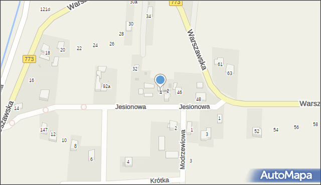 Iwanowice Dworskie, Jesionowa, 4, mapa Iwanowice Dworskie