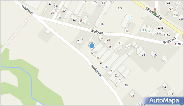 Jabłonna, Jesienna, 32, mapa Jabłonna