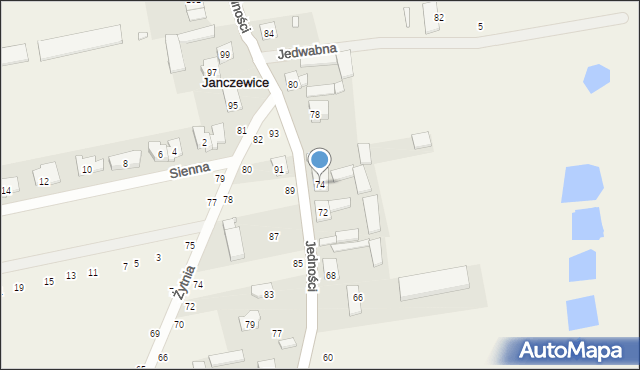 Janczewice, Jedności, 74, mapa Janczewice