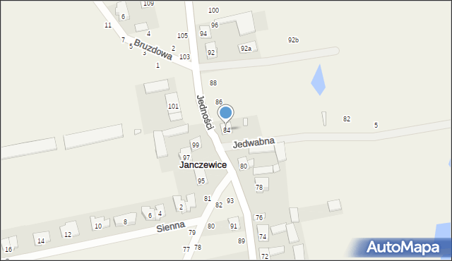 Janczewice, Jedności, 84, mapa Janczewice
