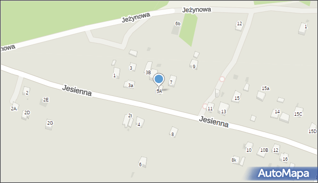 Jaworzno, Jesienna, 5A, mapa Jaworzno