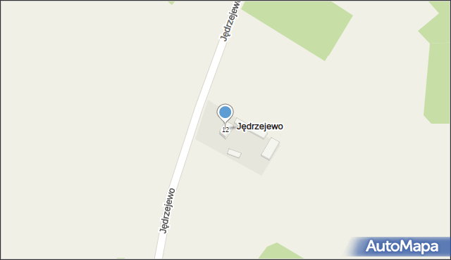 Jędrzejewo, Jędrzejewo, 12, mapa Jędrzejewo