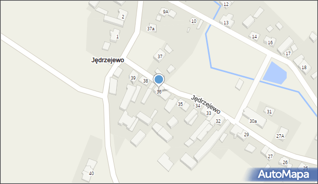 Jędrzejewo, Jędrzejewo, 36, mapa Jędrzejewo