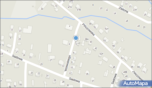 Jędrzejów, Jeżewskiego Kazimierza, 1, mapa Jędrzejów