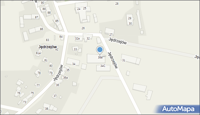Jędrzejów, Jędrzejów, 34a, mapa Jędrzejów