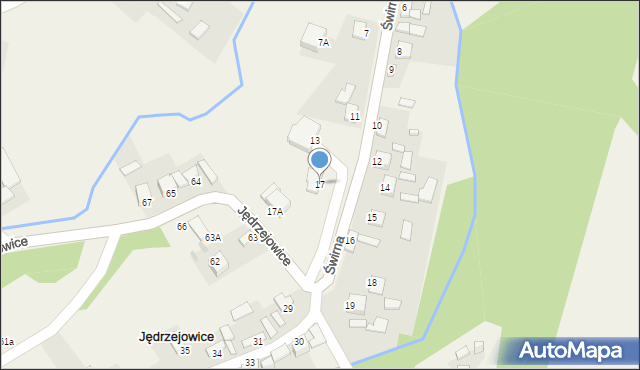 Jędrzejowice, Jędrzejowice, 17, mapa Jędrzejowice