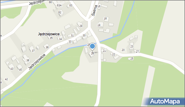 Jędrzejowice, Jędrzejowice, 26, mapa Jędrzejowice
