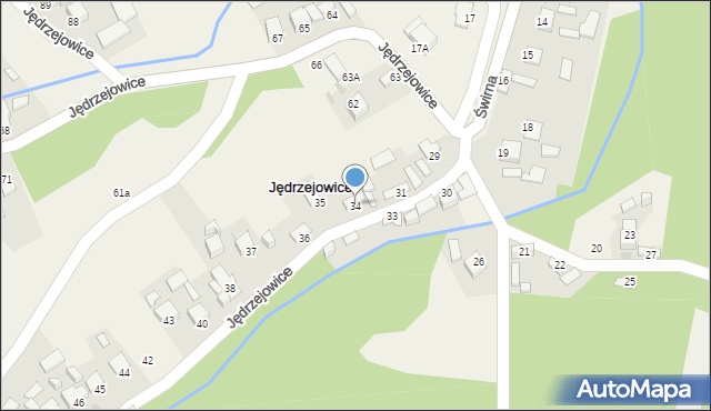 Jędrzejowice, Jędrzejowice, 34, mapa Jędrzejowice