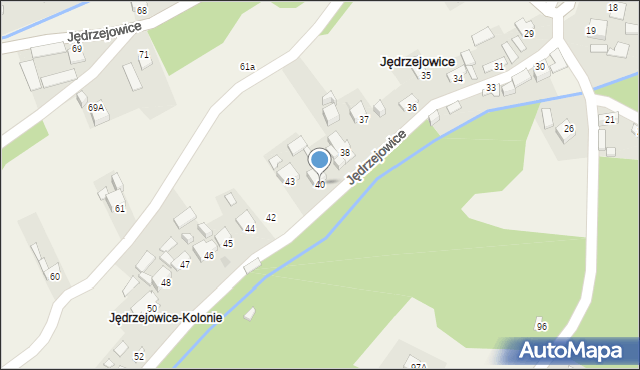 Jędrzejowice, Jędrzejowice, 40, mapa Jędrzejowice