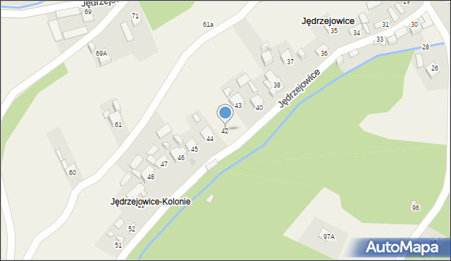 Jędrzejowice, Jędrzejowice, 42, mapa Jędrzejowice