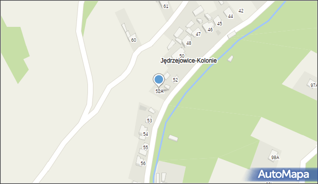 Jędrzejowice, Jędrzejowice, 52A, mapa Jędrzejowice