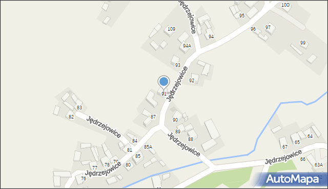 Jędrzejowice, Jędrzejowice, 91, mapa Jędrzejowice