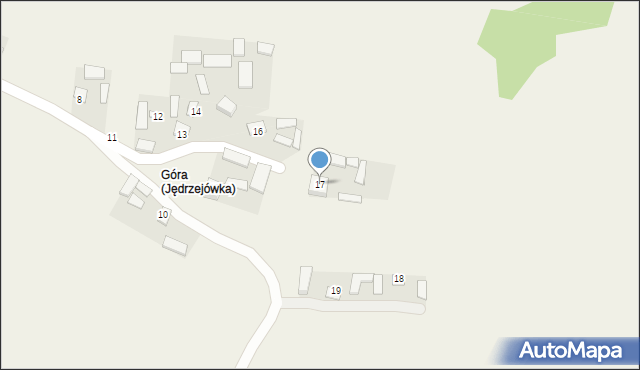 Jędrzejówka, Jędrzejówka, 17, mapa Jędrzejówka