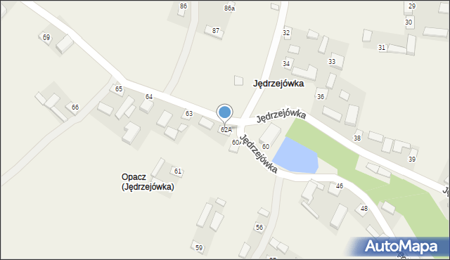 Jędrzejówka, Jędrzejówka, 62A, mapa Jędrzejówka