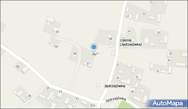 Jędrzejówka, Jędrzejówka, 86a, mapa Jędrzejówka