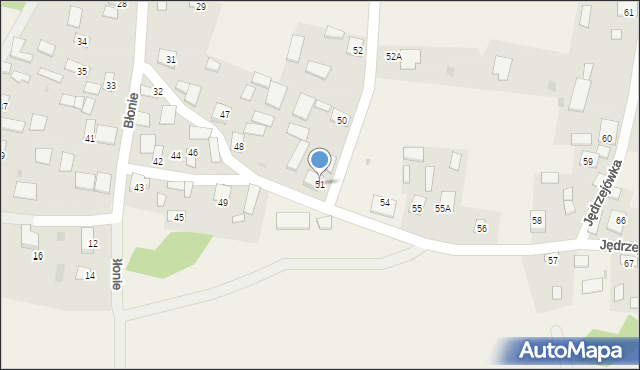 Jędrzejówka, Jędrzejówka, 51, mapa Jędrzejówka