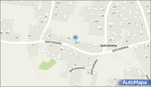 Jędrzejówka, Jędrzejówka, 70, mapa Jędrzejówka