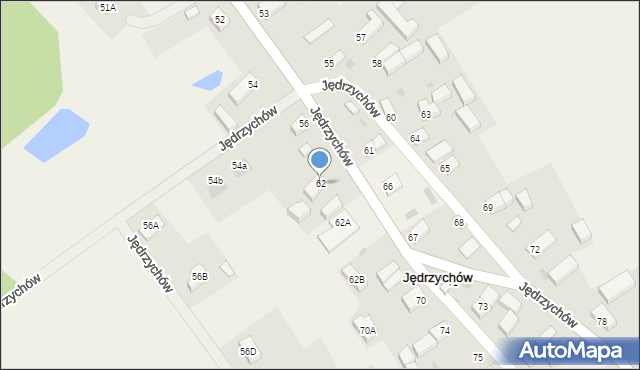 Jędrzychów, Jędrzychów, 62, mapa Jędrzychów