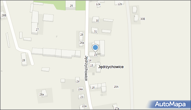 Jędrzychowice, Jędrzychowice, 13, mapa Jędrzychowice