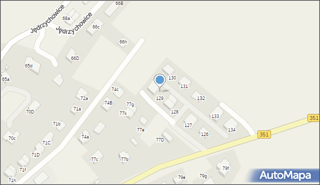 Jędrzychowice, Jędrzychowice, 129B, mapa Jędrzychowice