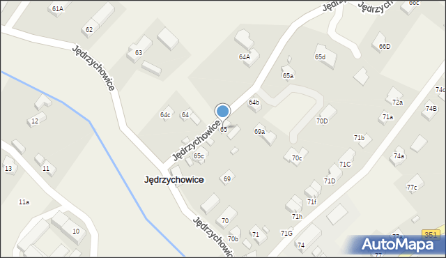 Jędrzychowice, Jędrzychowice, 65, mapa Jędrzychowice