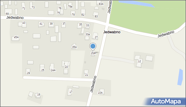 Jedwabno, Jedwabno, 21A, mapa Jedwabno