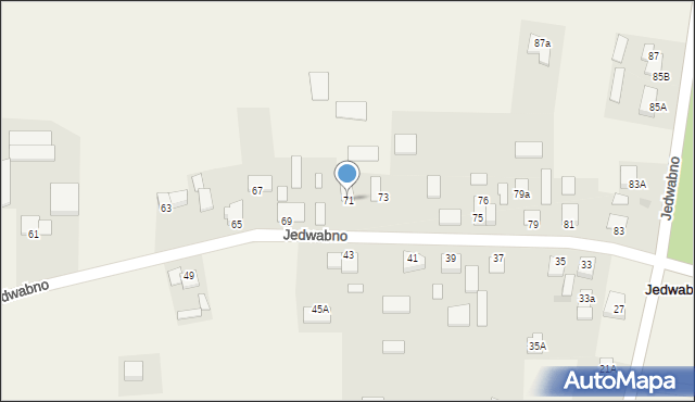 Jedwabno, Jedwabno, 71, mapa Jedwabno