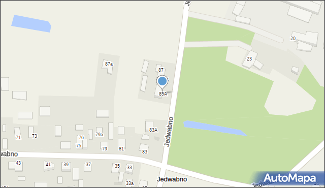 Jedwabno, Jedwabno, 85A, mapa Jedwabno