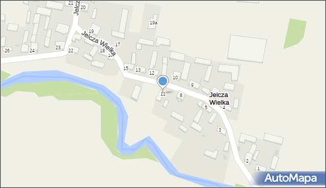 Jelcza Wielka, Jelcza Wielka, 11, mapa Jelcza Wielka