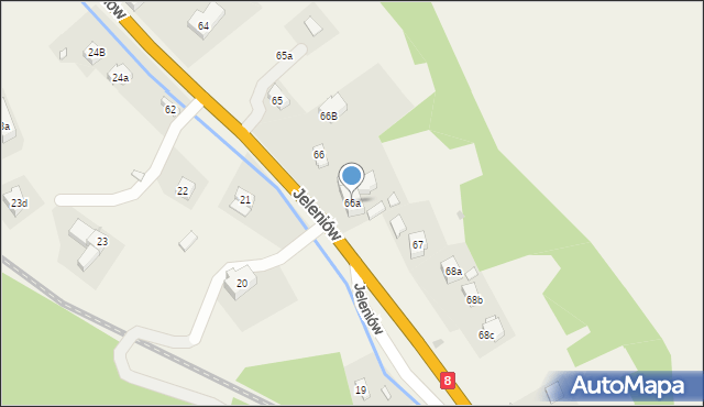 Jeleniów, Jeleniów, 66a, mapa Jeleniów
